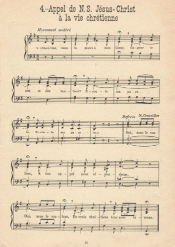 Appel de notre Seigneur Jésus-Christ à la vie chrétienne Partition gratuite